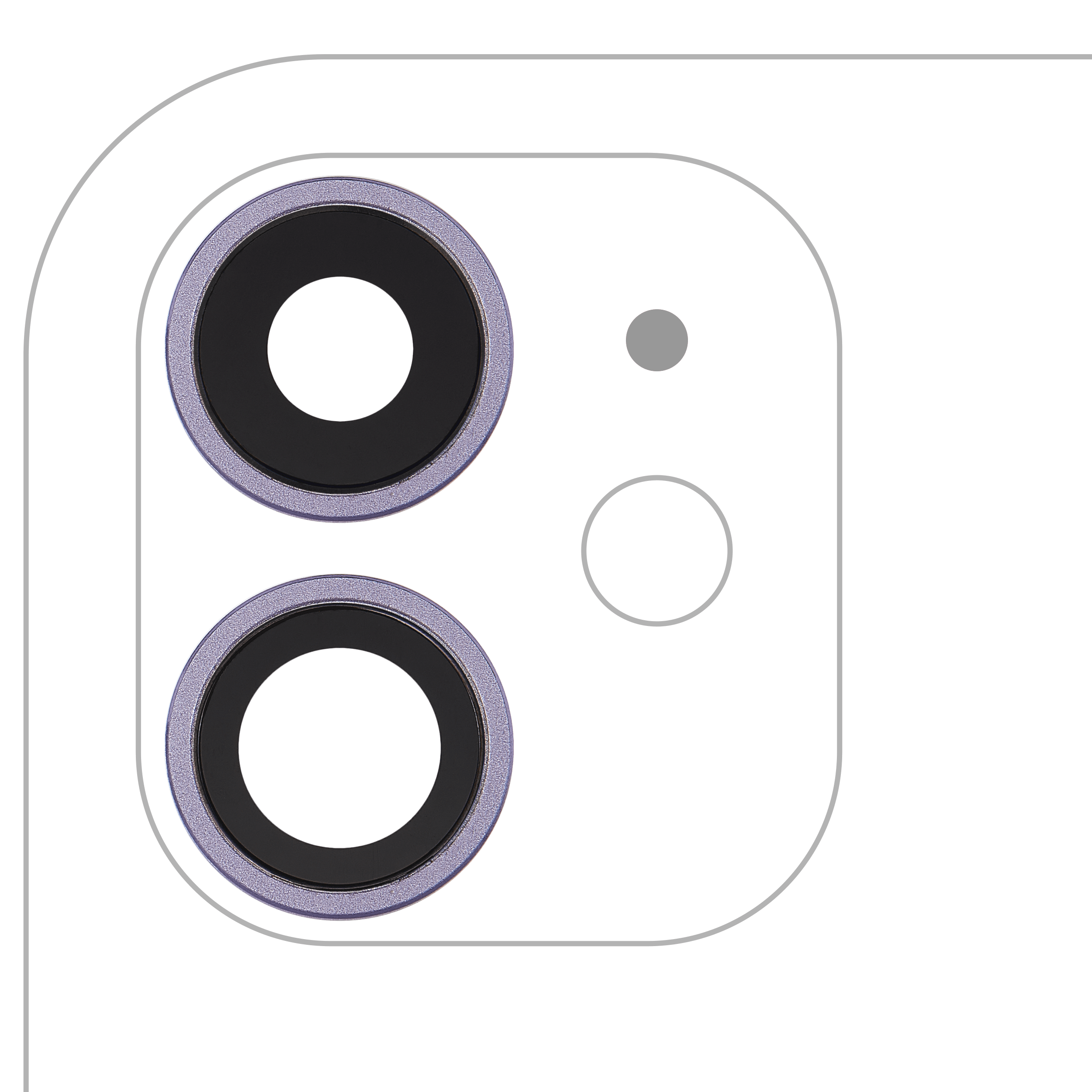Kameralinse hinten für iPhone 11, 2-teilig, Premium, Lila