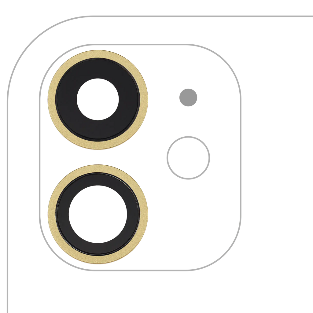 2x Kameralinse hinten + Halterung + Bezel für iPhone 11, Echt Saphir Premium, Ge