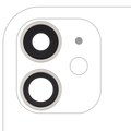 Rear Camera Lens with Holder and Frame for iPhone 11 (2 pcs) (Real Sapphire / Premium) (White)