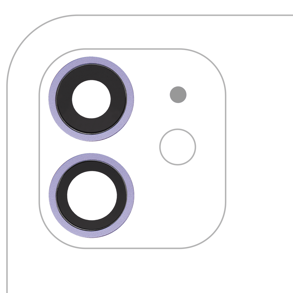 Rear Camera Lens with Holder & Frame for iPhone 12 / 12 Mini (Purple) (Real Sapphire / Premium)