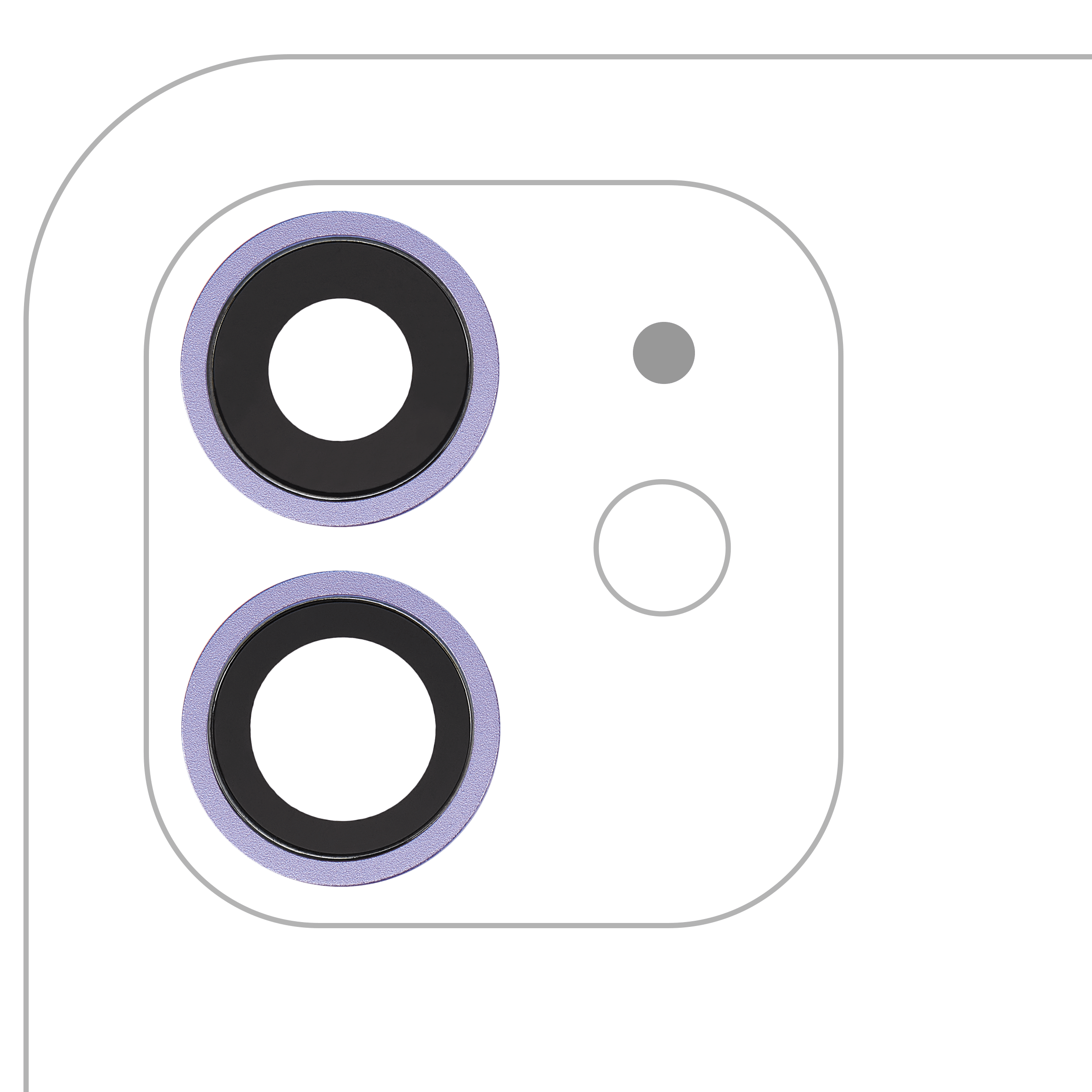 Rear Camera Lens with Holder & Frame for iPhone 12 / 12 Mini (Purple) (Real Sapphire / Premium)