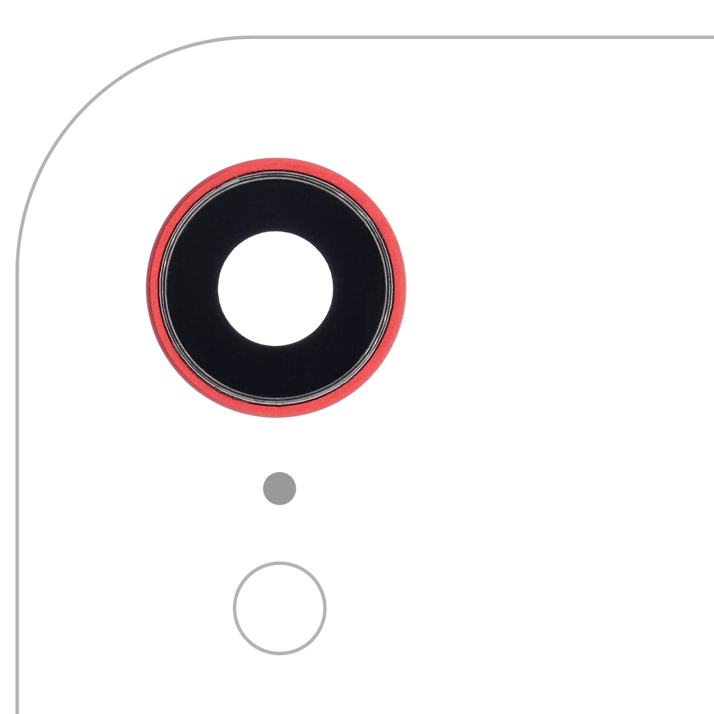Kameralinse hinten mit Rahmen für iPhone XR Rot 10er-Pack