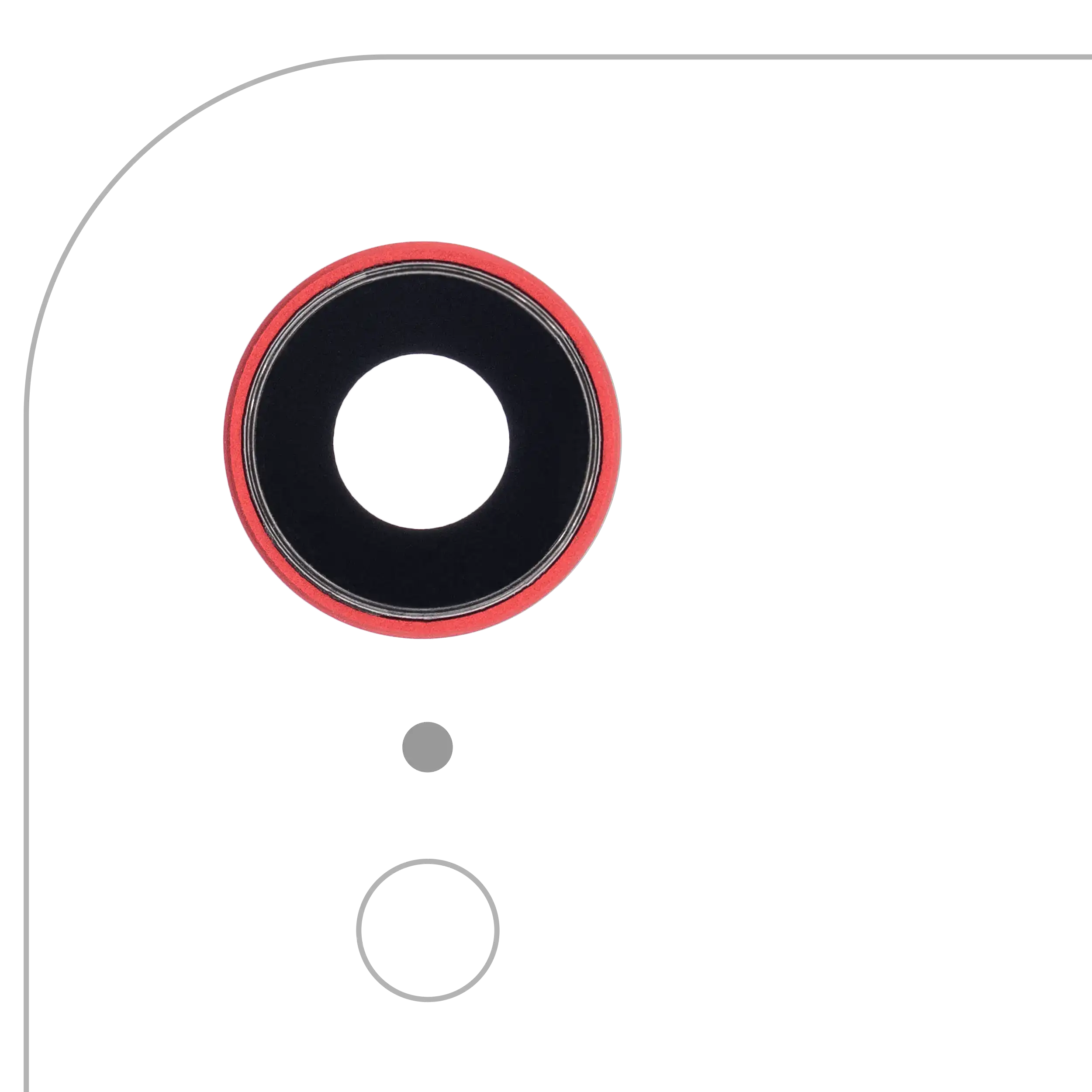 Kameralinse hinten mit Rahmen für iPhone XR Rot 10er-Pack
