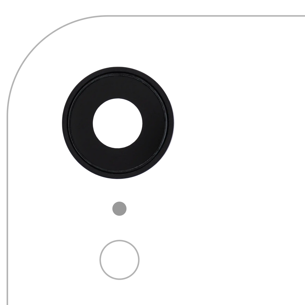 Kameralinse hinten m. Rahmen f. iPhone XR, Aftermarket+, Schwarz, 10er-Pack