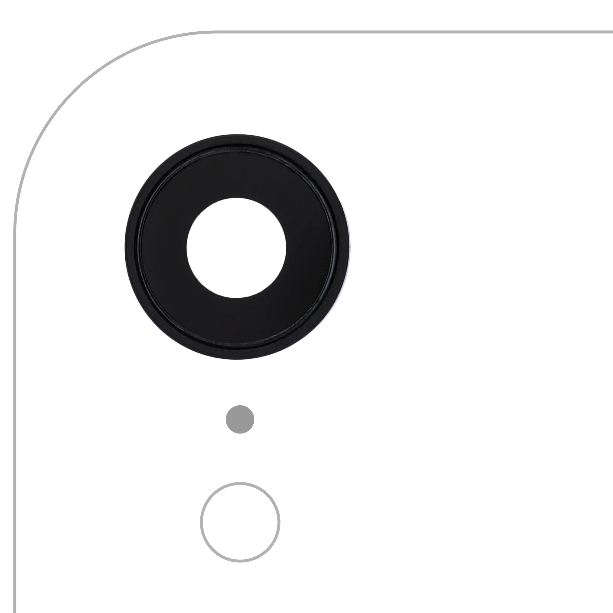 Kameralinse hinten m. Rahmen f. iPhone XR, Aftermarket+, Schwarz, 10er-Pack