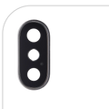 Kameralinse hinten mit Rahmen für iPhone X Silber Saphir Premium
