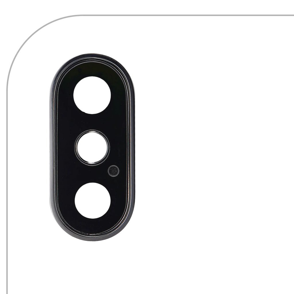 Kameralinse hinten mit Halterung und Rahmen für iPhone XS / XS Max (Silber)