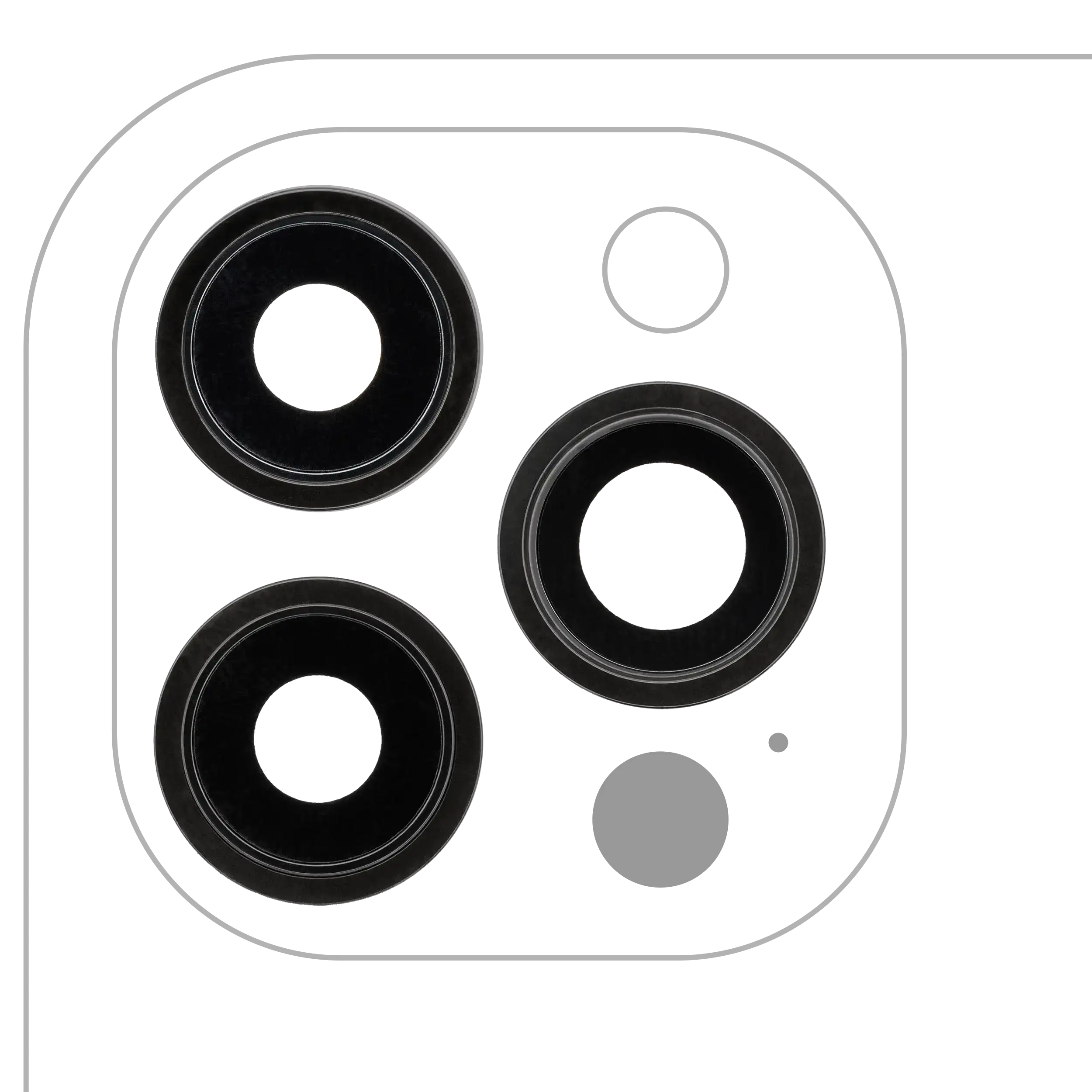 Kameralinse hinten für iPhone 12 Pro Max - 3tlg. Saphirglas Premium Graphit
