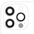 Kameralinse hinten mit Rahmen für iPhone 12 Pro - Saphirglas Silber Premium