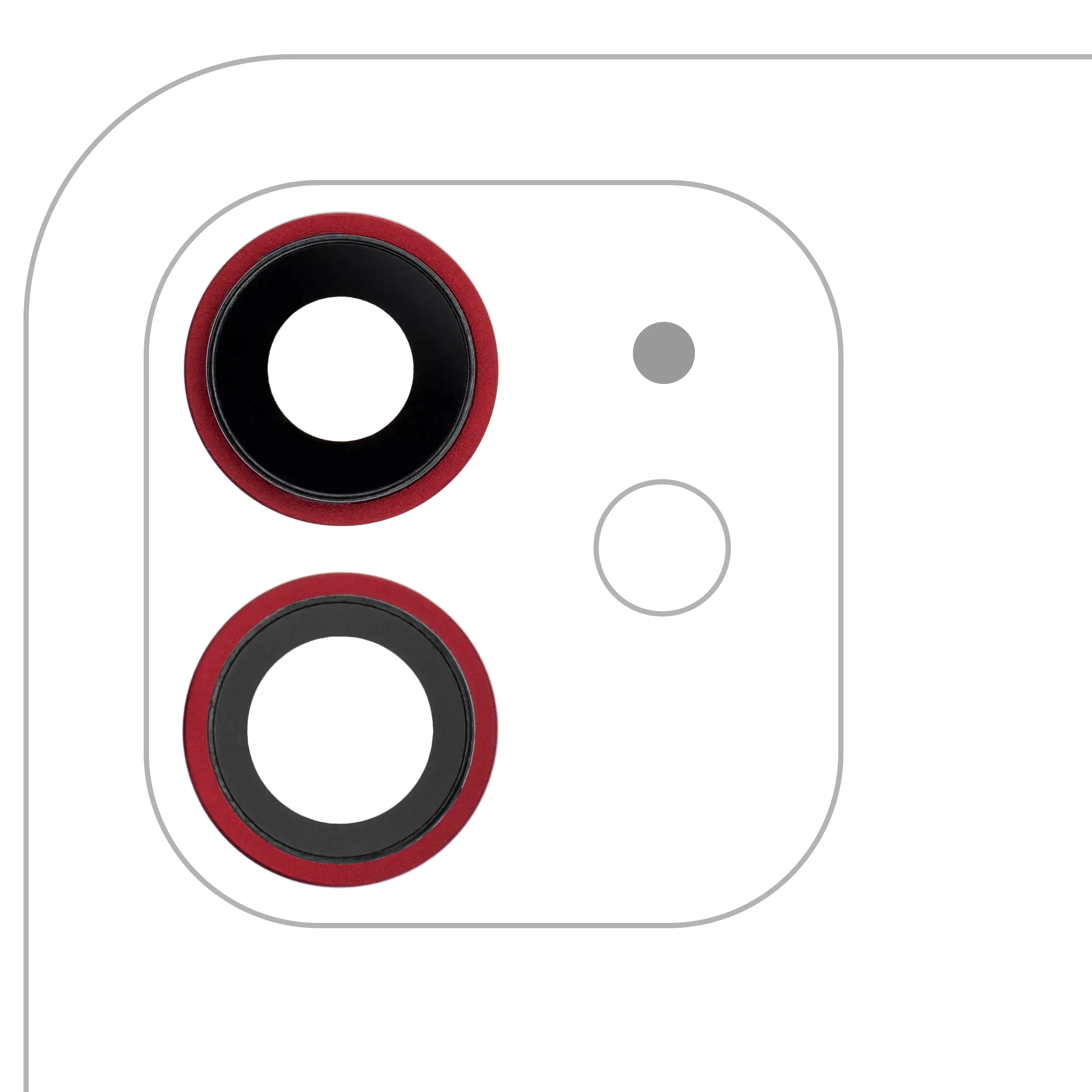 Kameralinse hinten mit Rahmen Saphir Premium für iPhone 12/12 Mini Rot