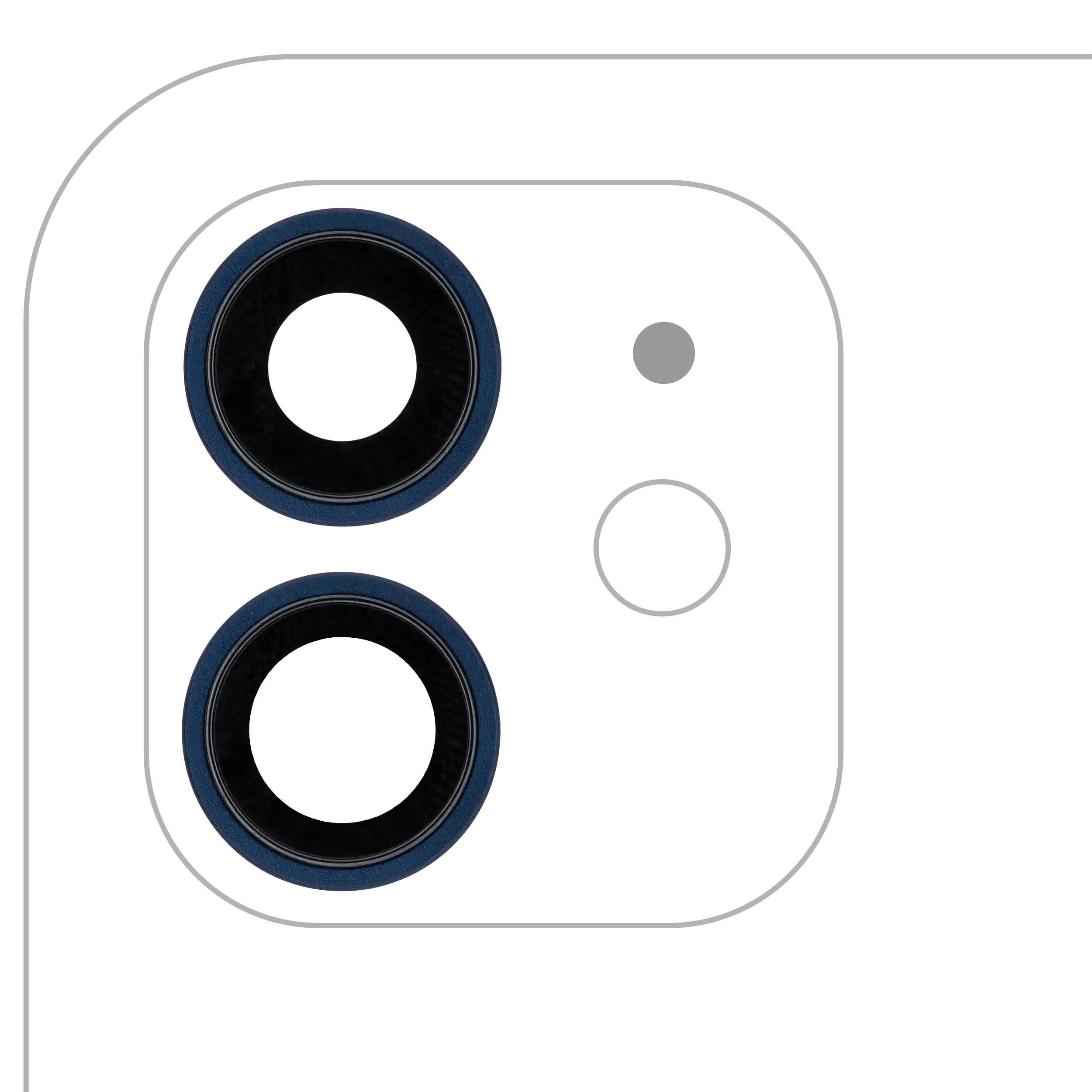 Kameralinse hinten mit Einfassung für iPhone 12/12 Mini (Blau) Saphirglas Premiu