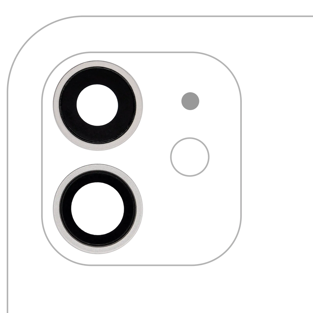 Kameralinse hinten mit Halterung & Rahmen iPhone 12/12 Mini Weiß Premium