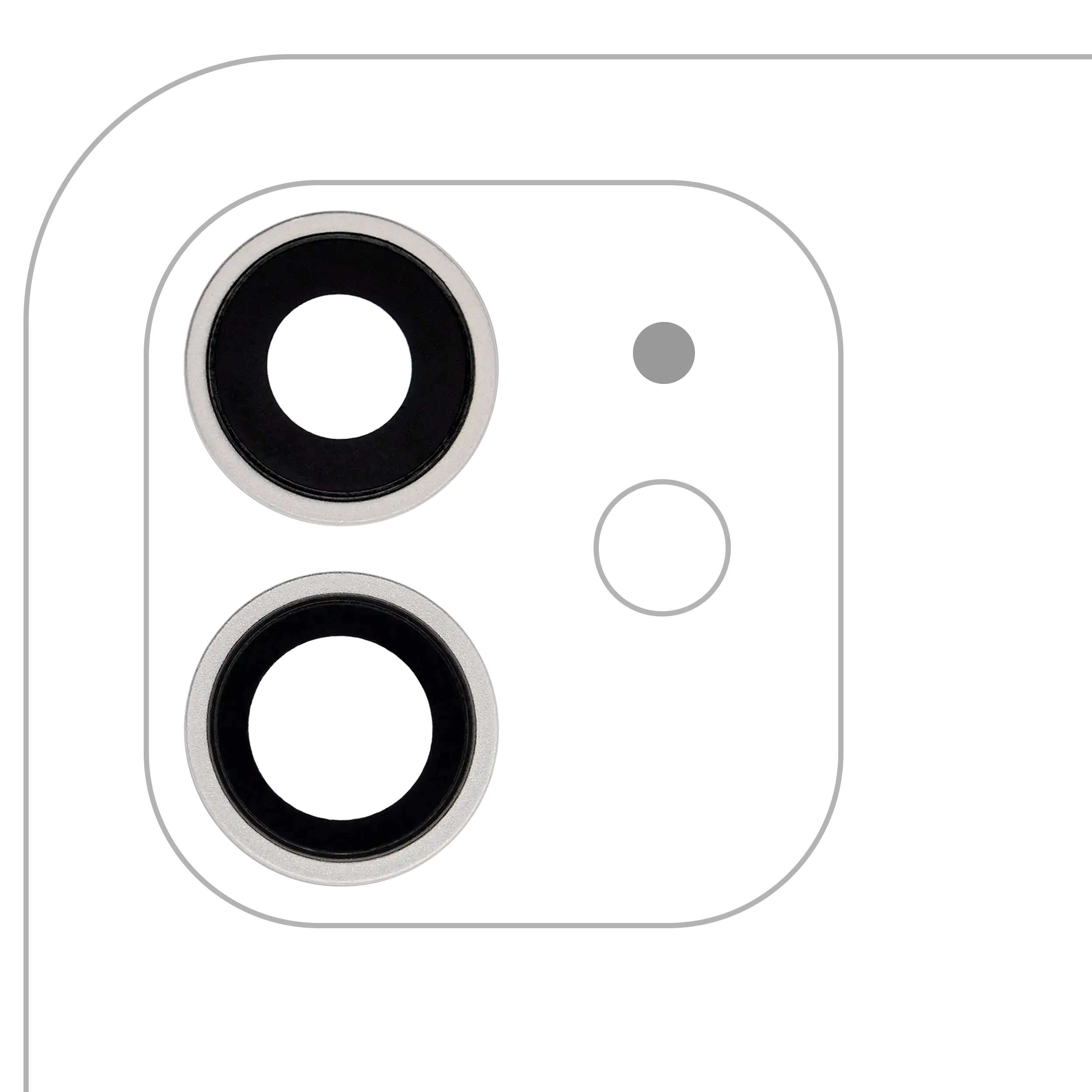 Kameralinse hinten mit Halterung & Rahmen iPhone 12/12 Mini Weiß Premium