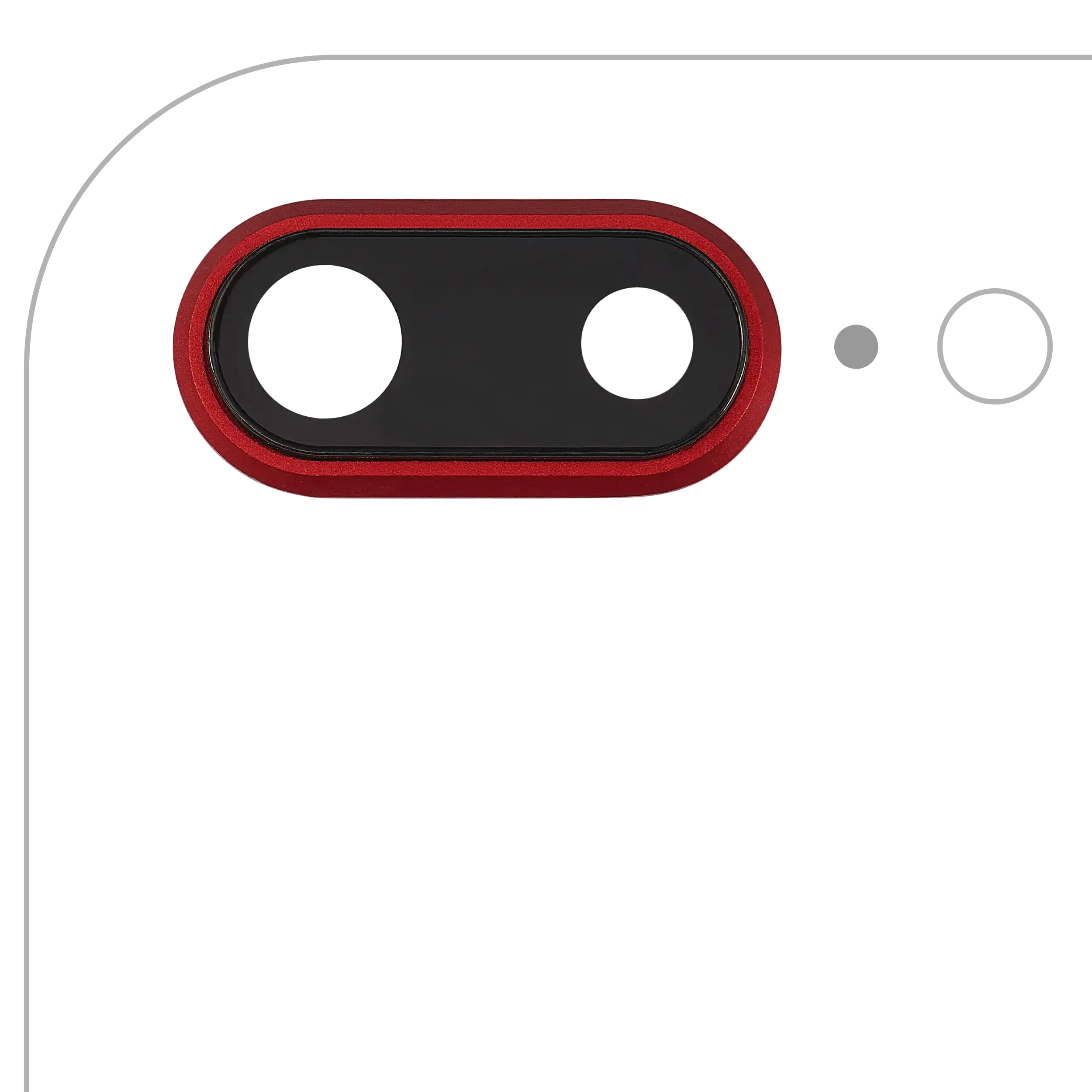 Kameralinse hinten mit Halterung+Rahmen iPhone 8 Plus Rot 10er-Pack Real Sapphir