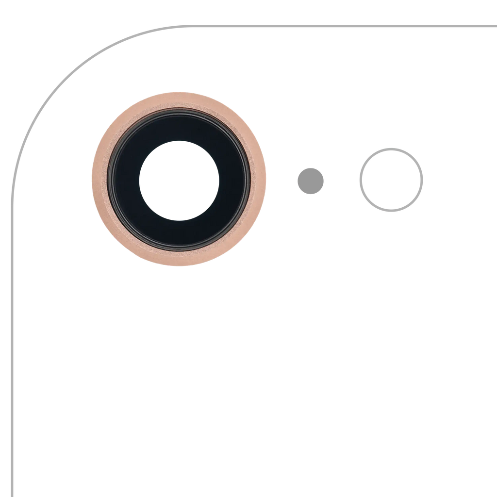 Rückkamera-Linsen-Set mit Halterung und Rahmen für iPhone 8 (Gold) (10 Pack)
