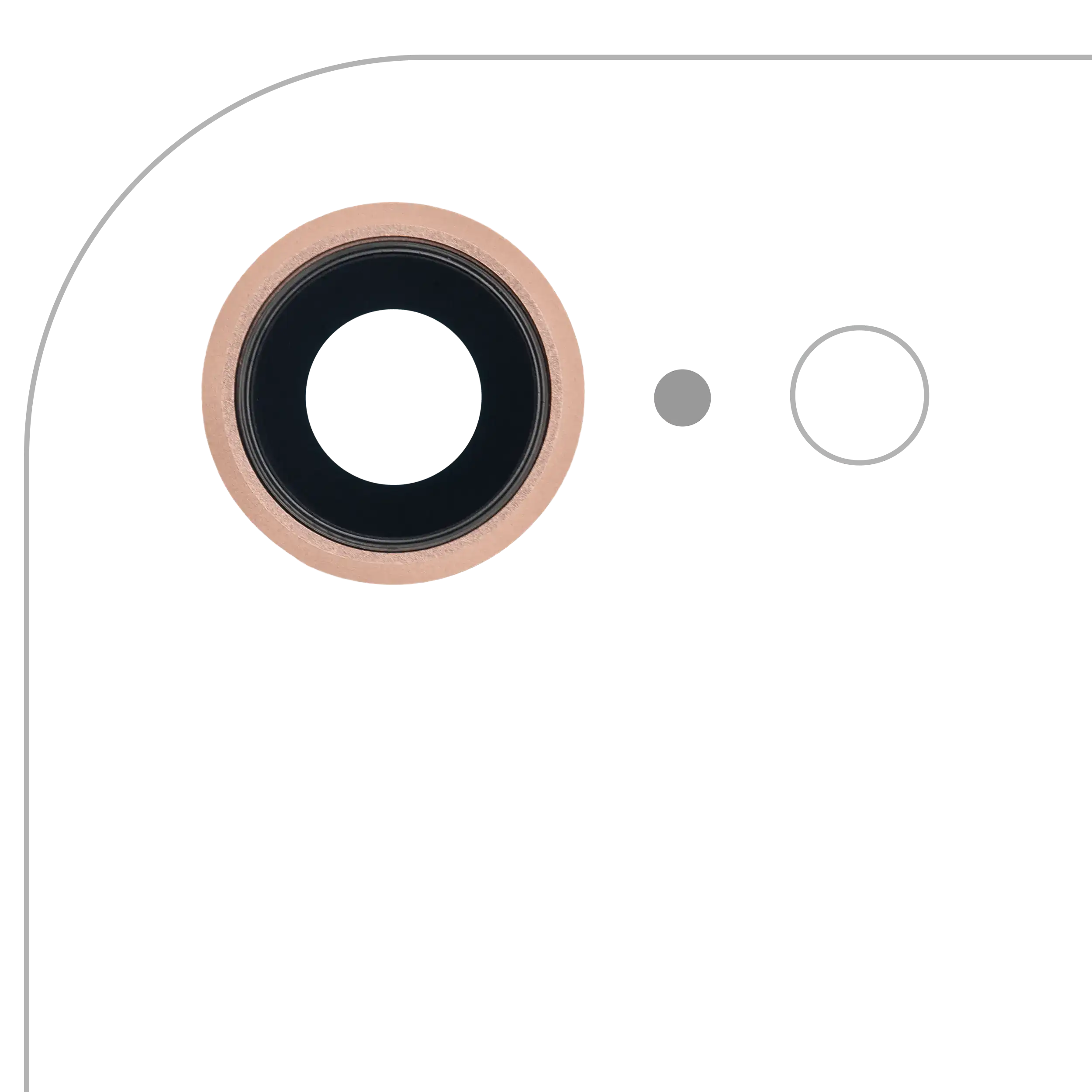 Rückkamera-Linsen-Set mit Halterung und Rahmen für iPhone 8 (Gold) (10 Pack)