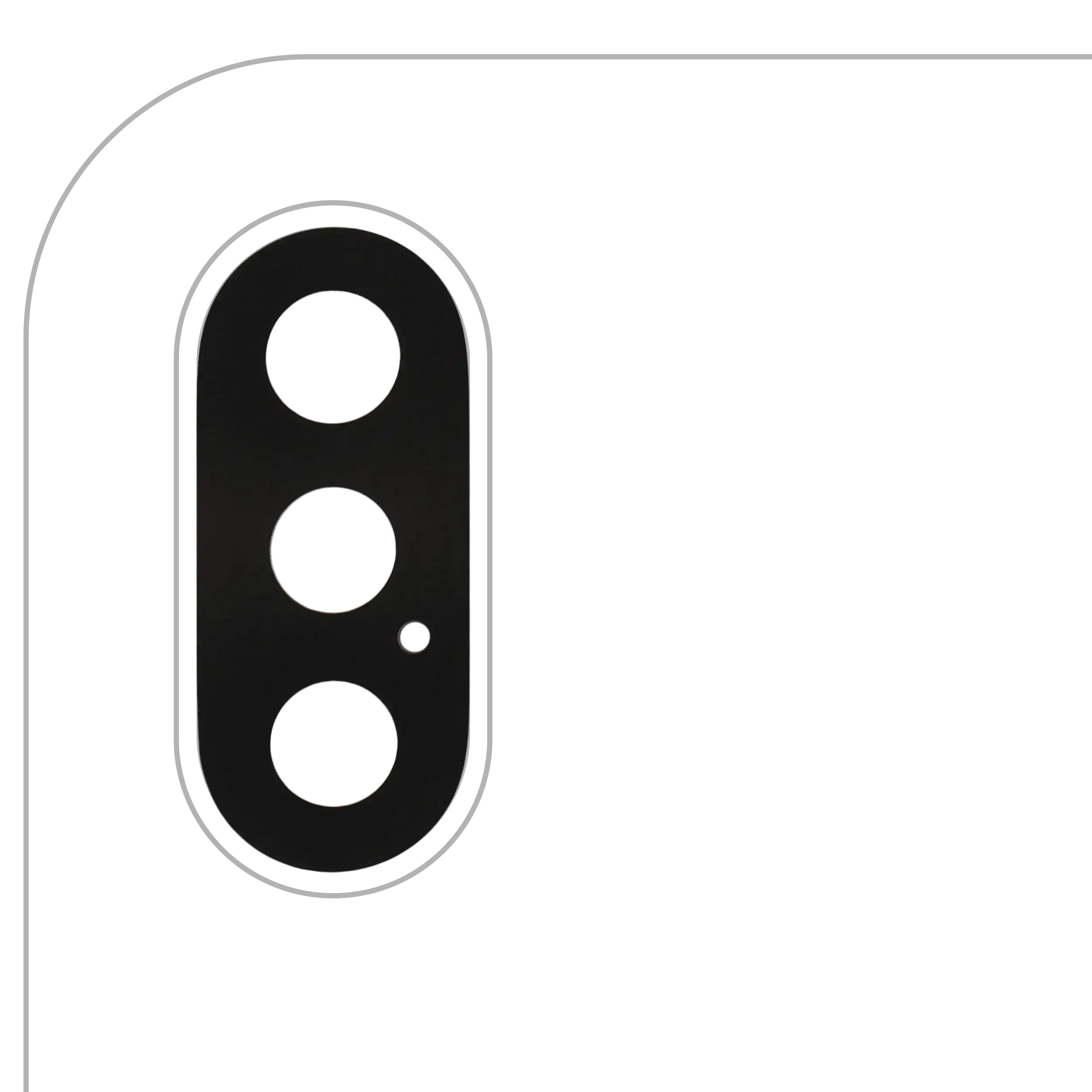 Kameralinse hinten mit Klebstoff (Glas) für iPhone X - 10er-Pack (Aftermarket Pl