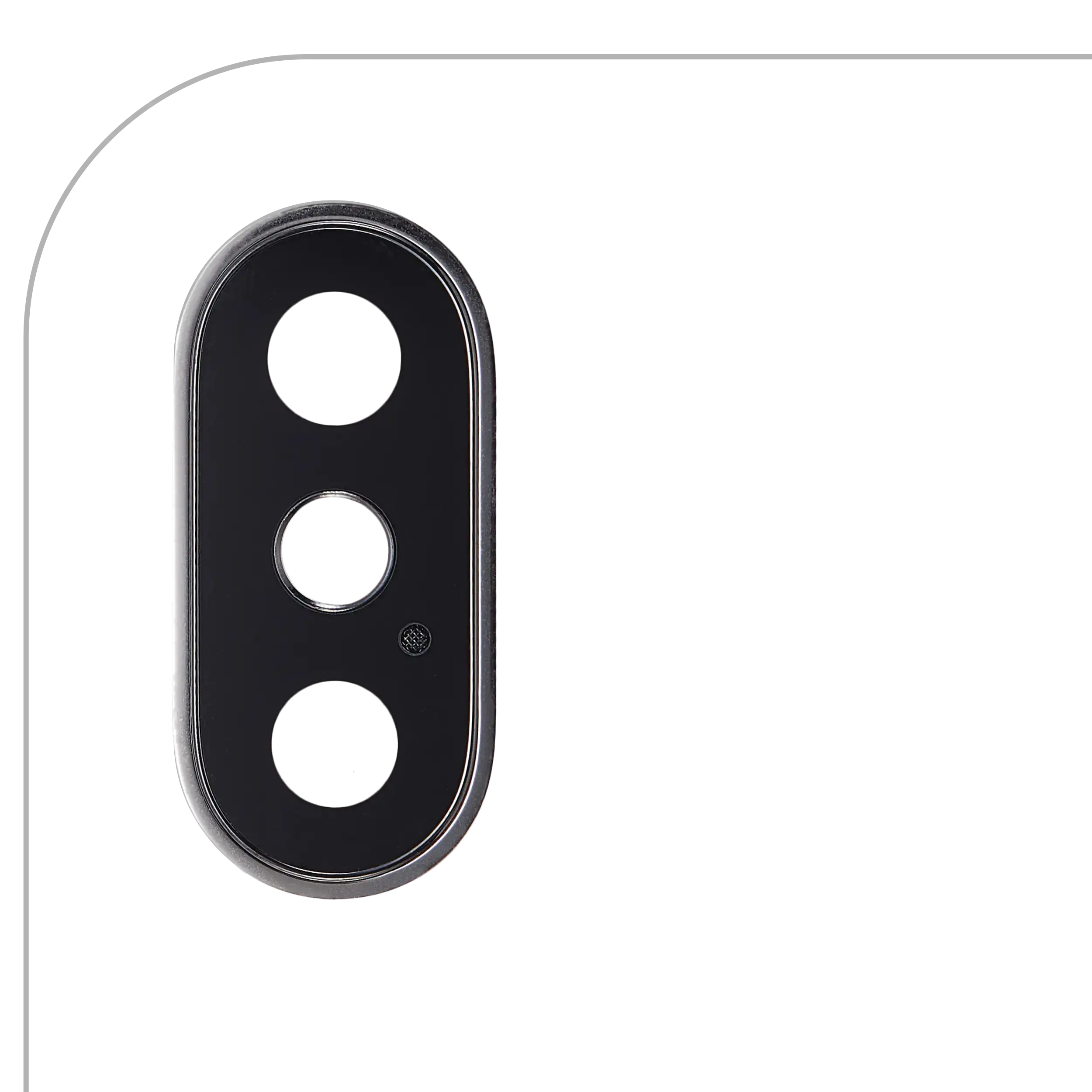 Kameralinse hinten+Rahmen+Halterung f. iPhone X Silber Echt Saphir 10er-Pack