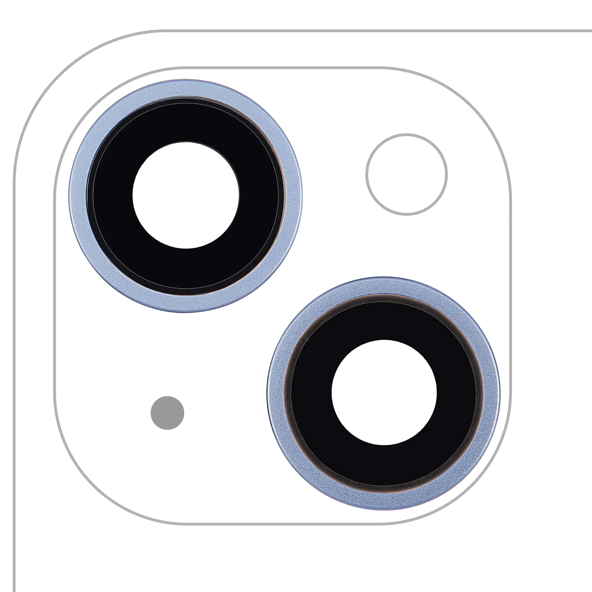 Rear Camera Lens with Holder and Frame for iPhone 14/14 Plus (2-Piece Set) (Aftermarket Plus) (Blue)