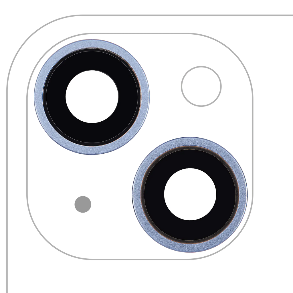 Rear Camera Lens with Holder and Frame for iPhone 14/14 Plus (2-Piece Set) (Aftermarket Plus) (Blue)