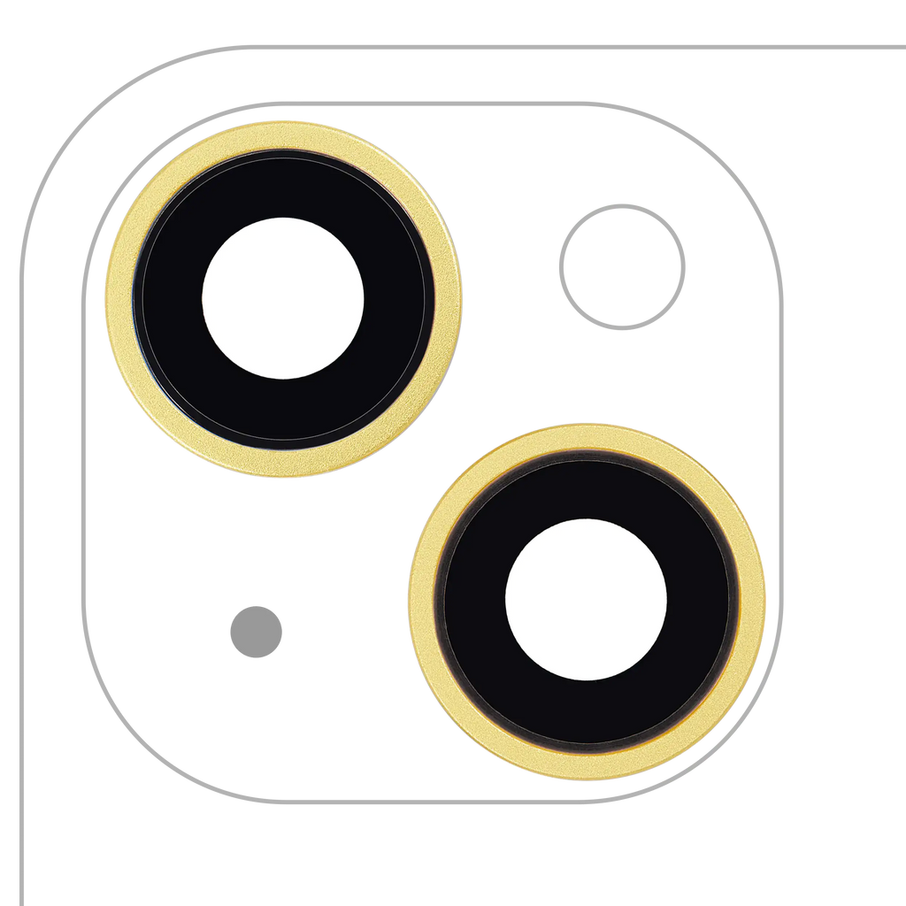 Rear Camera Lens with Holder and Frame for iPhone 14 / 14 Plus (2-Piece Set) (Aftermarket Plus) (Yellow)