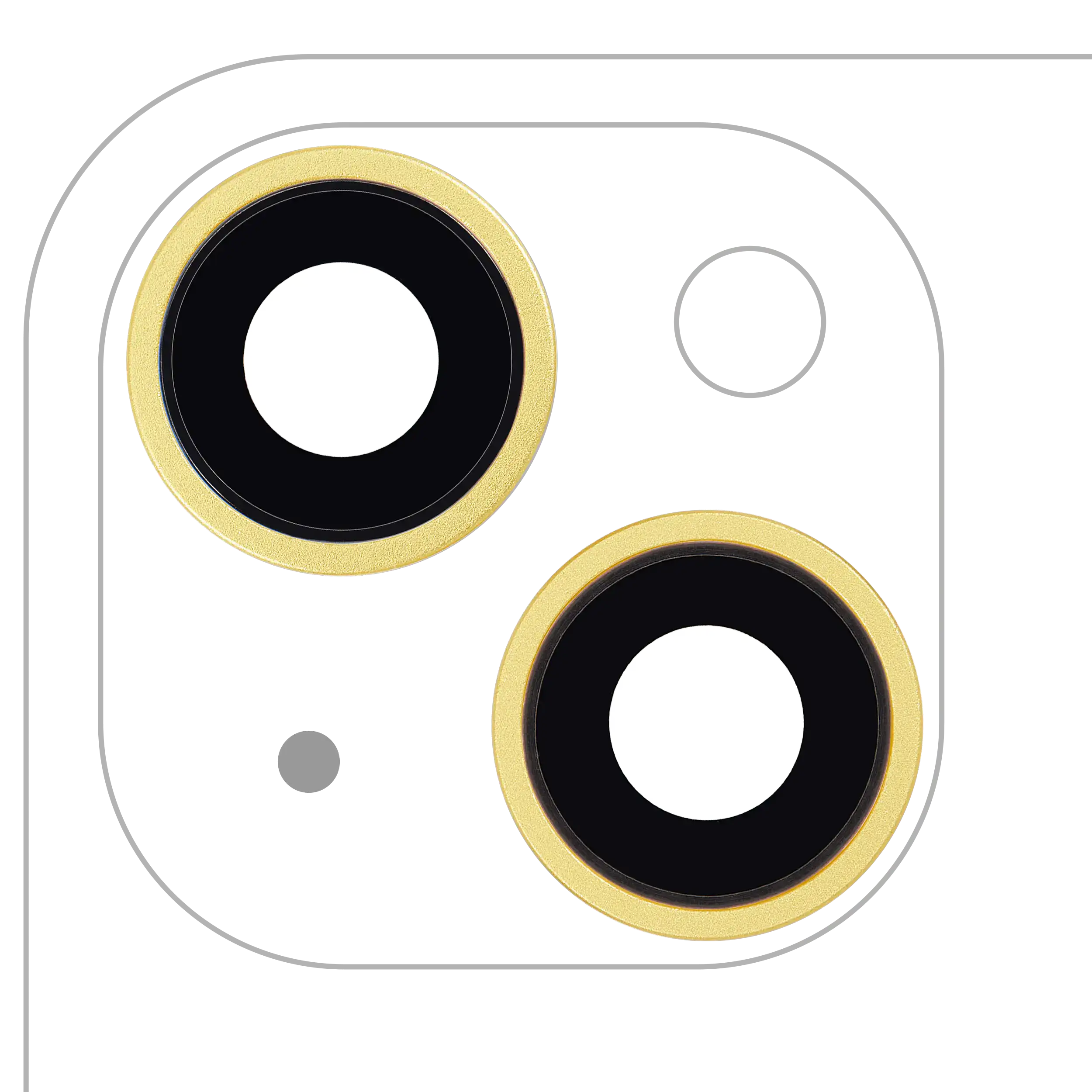 Rear Camera Lens with Holder and Frame for iPhone 14 / 14 Plus (2-Piece Set) (Aftermarket Plus) (Yellow)
