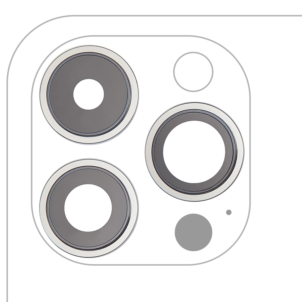 Rear Camera Lens with Holder and Bezel for iPhone 14 Pro / 14 Pro Max (Silver) (3-piece set) (Premium)