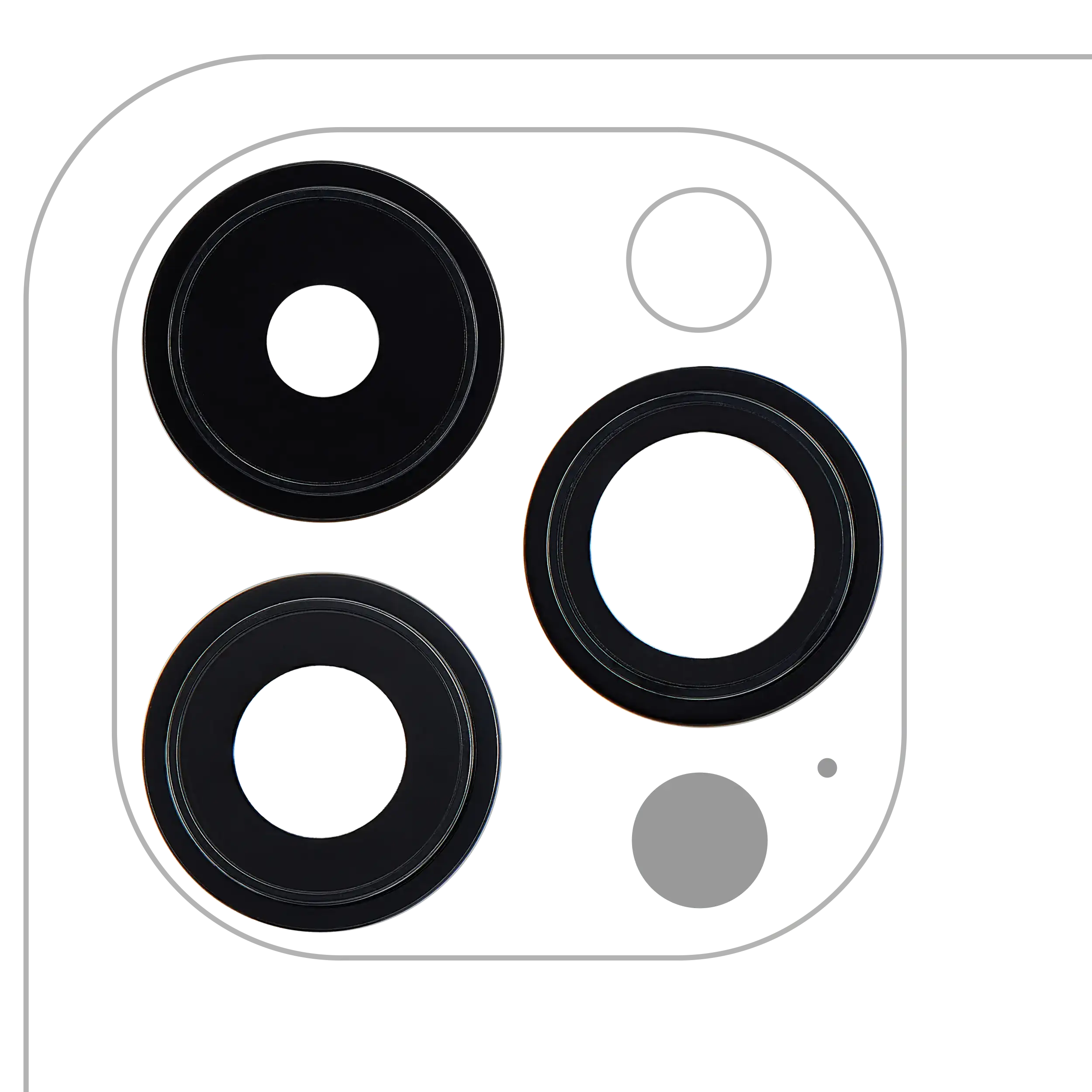 Kameralinse hinten mit Halt. & Rahm. iPhone 14 Pro/Pro Max (Space Schwarz) Prem.
