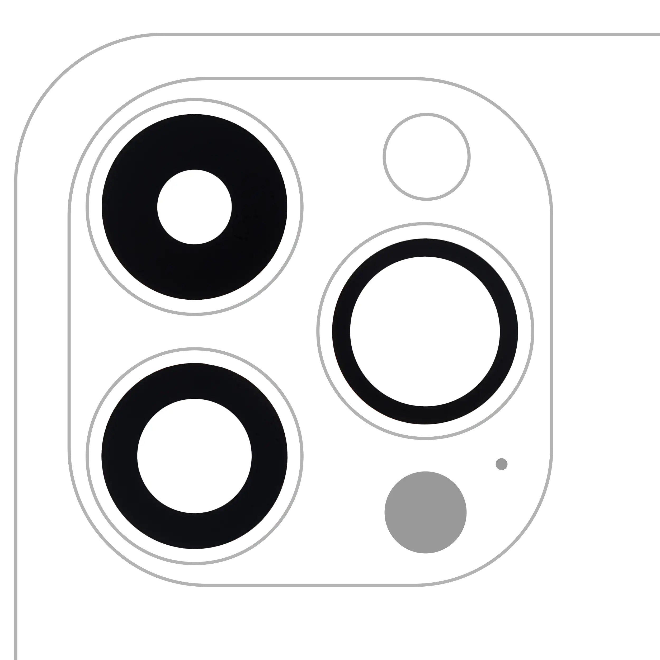Rear Camera Lens (Glass Only) with Adhesive for iPhone 14 Pro / 14 Pro Max (3-Pack) (Aftermarket Plus)