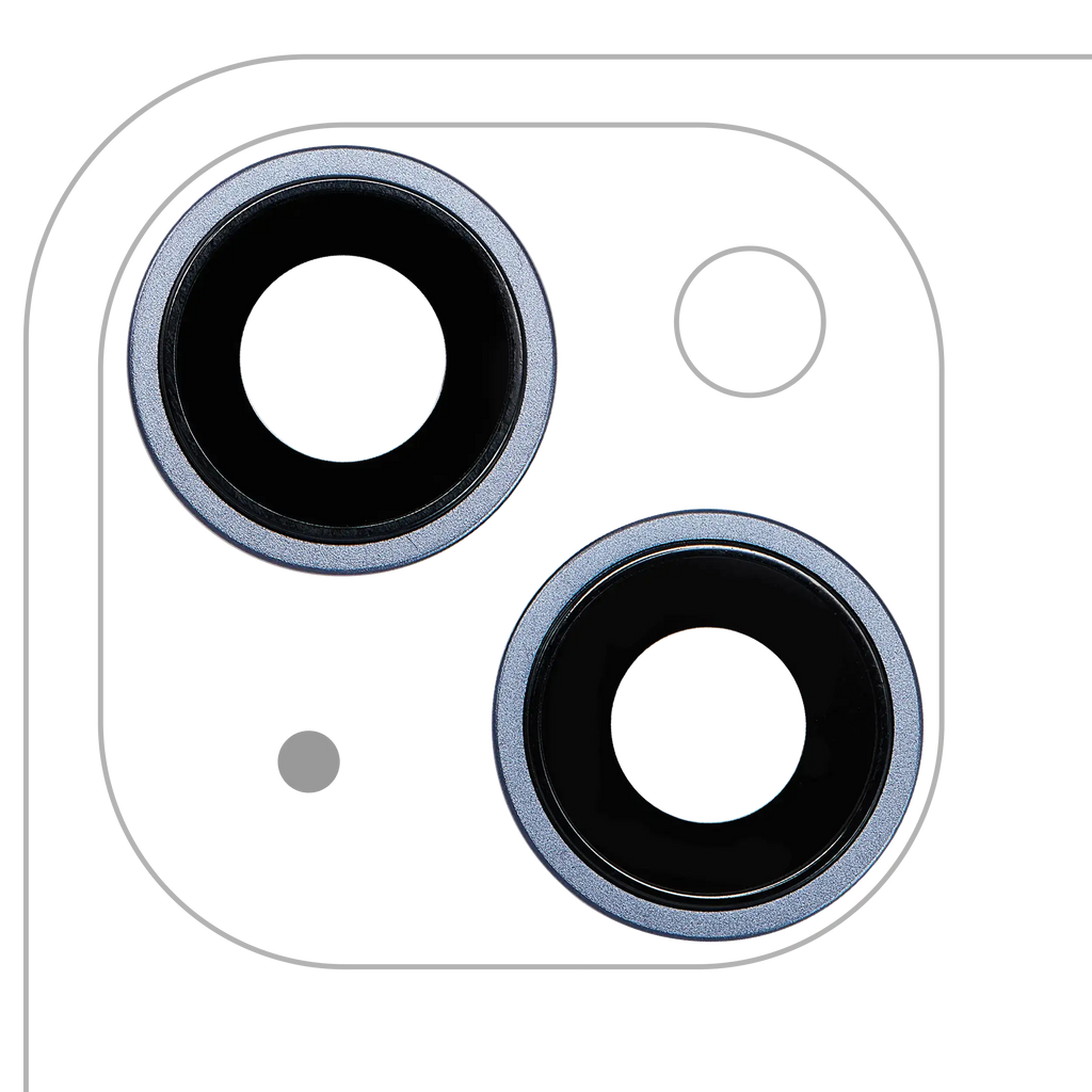 Rear Camera Lens with Holder and Frame for iPhone 14 / 14 Plus (2-pack) (Premium) (Blue)