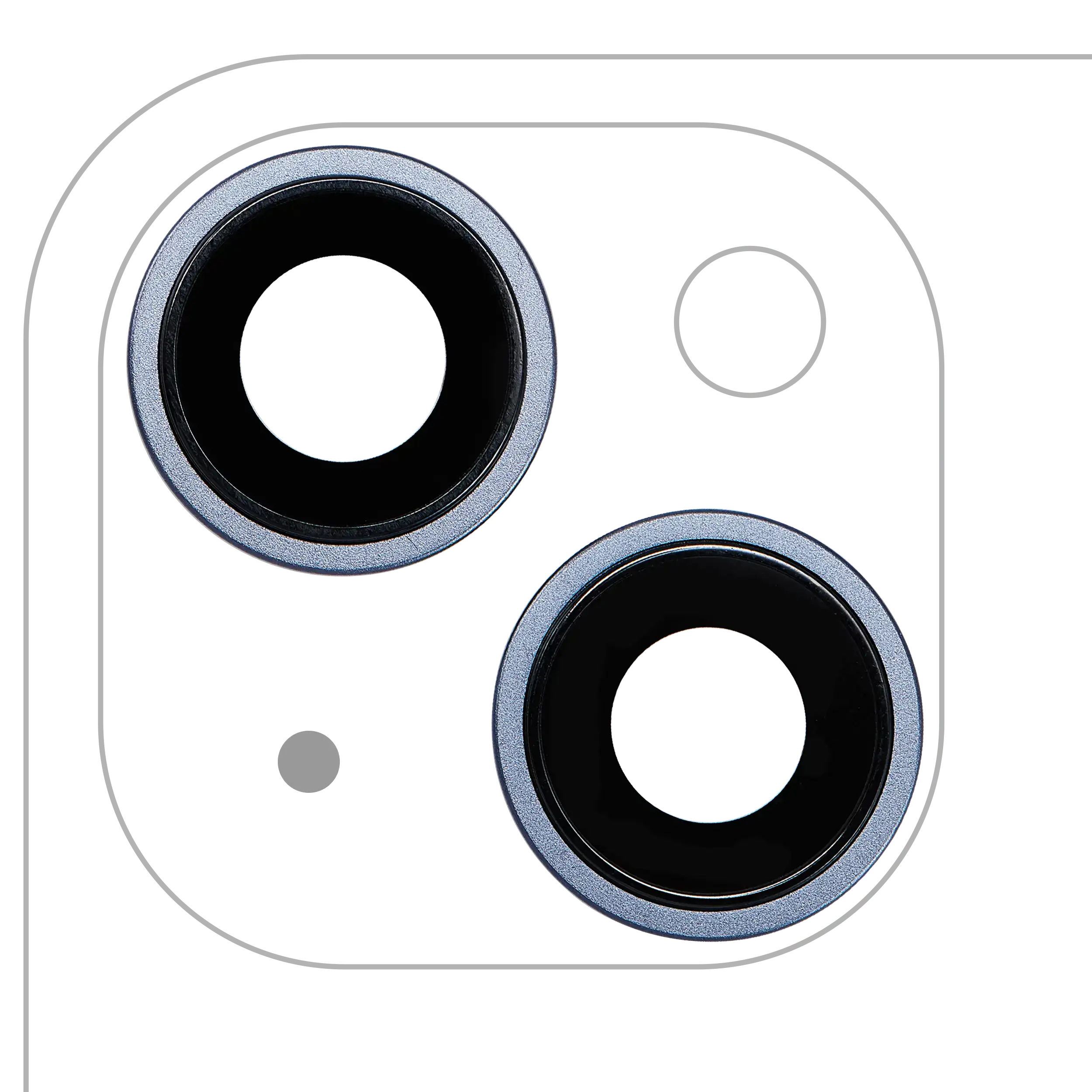 Rear Camera Lens with Holder and Frame for iPhone 14 / 14 Plus (2-pack) (Premium) (Blue)