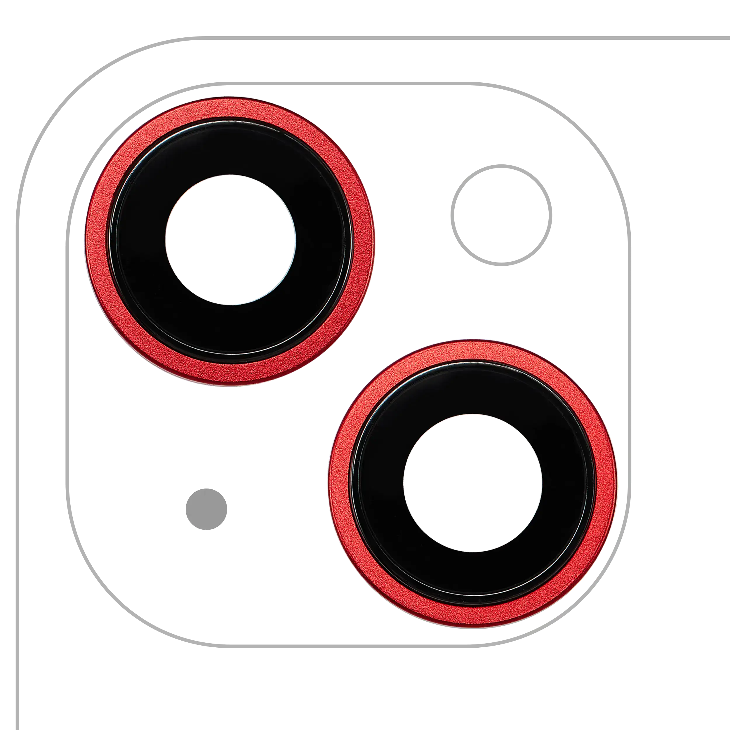 Kameralinse hinten mit Halter/Rahmen f. iPhone 14/14 Plus (2er-Set) Premium Rot