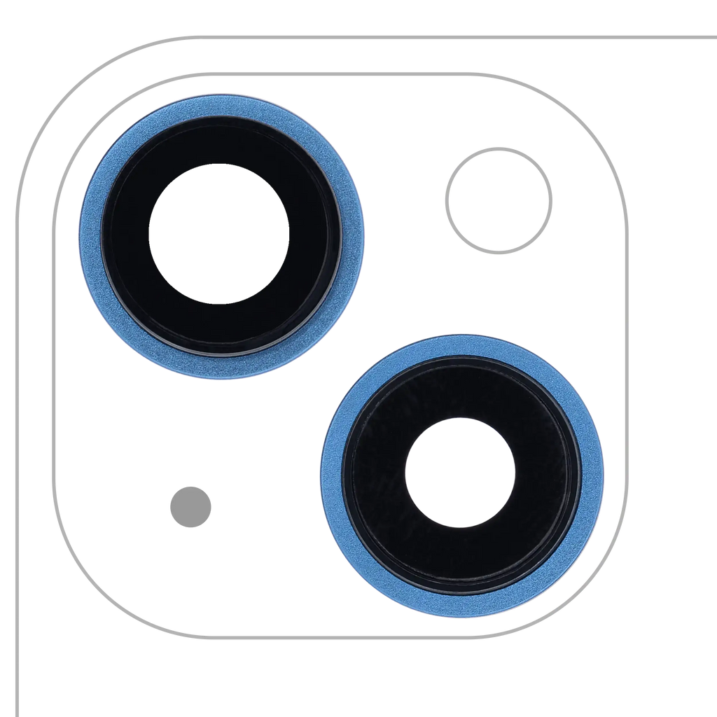 Kameralinse hinten mit Rahmen iPhone 13/13 Mini Blau Aftermarket Plus 2x
