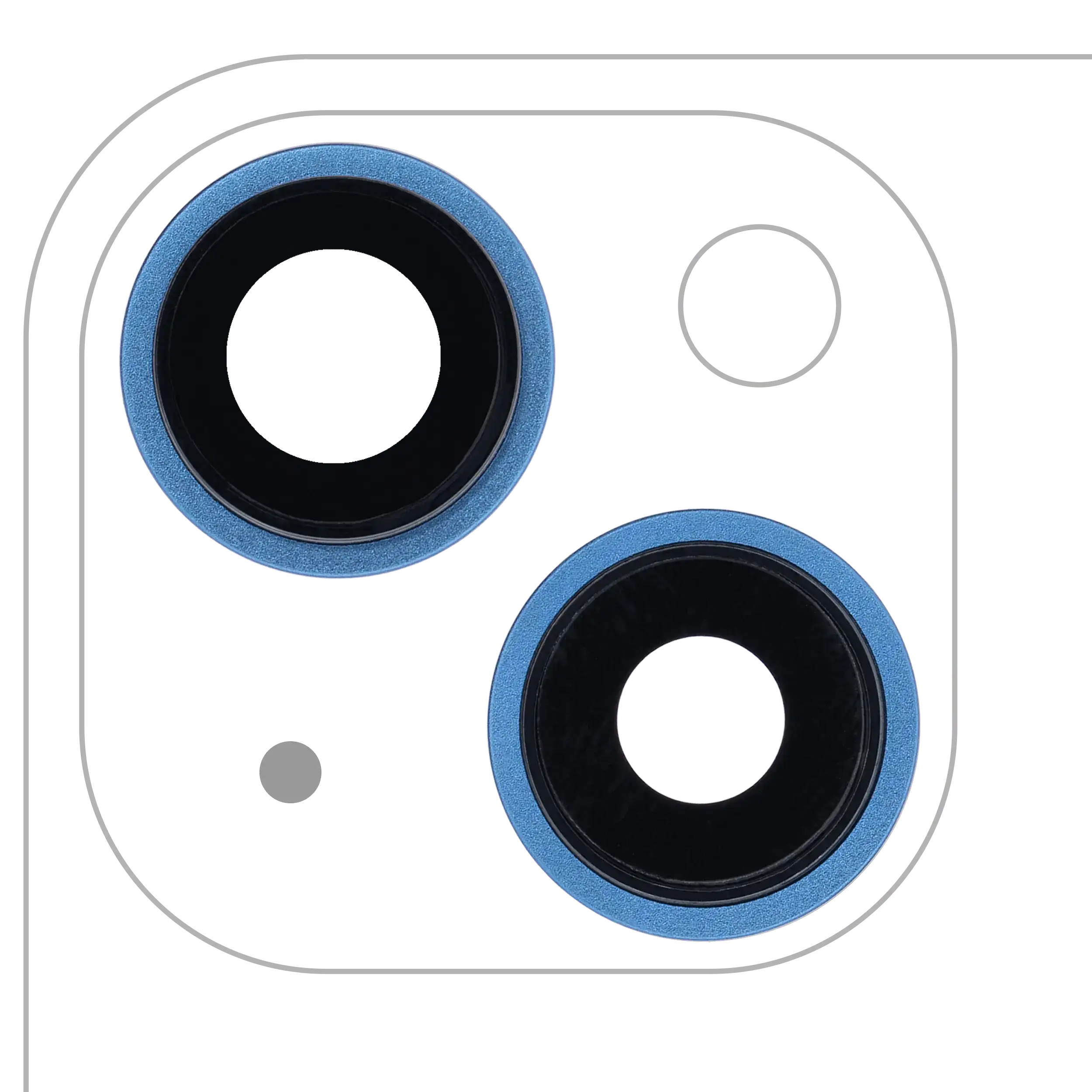 Kameralinse hinten mit Rahmen iPhone 13/13 Mini Blau Aftermarket Plus 2x