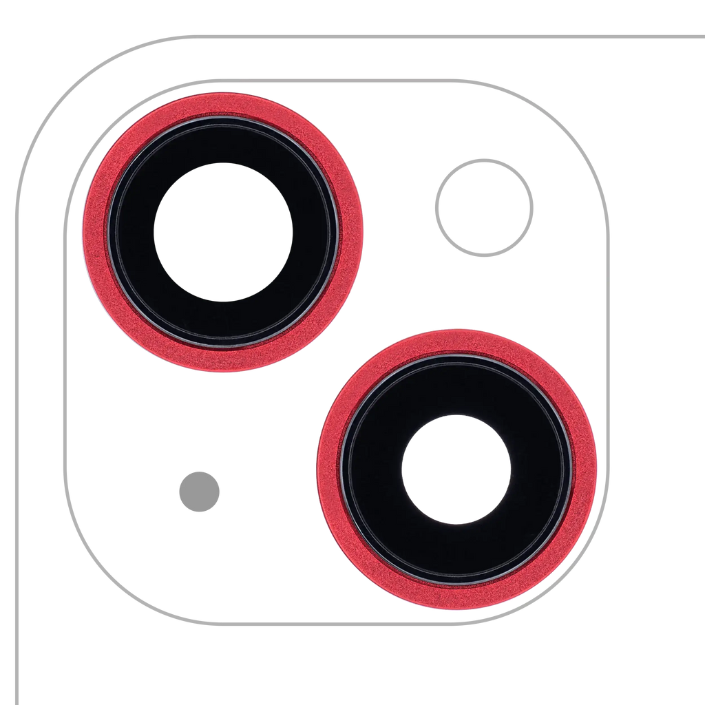 Kameralinse hinten (mit Rahmen) für iPhone 13/Mini Rot, 2 St., Aftermarket Plus