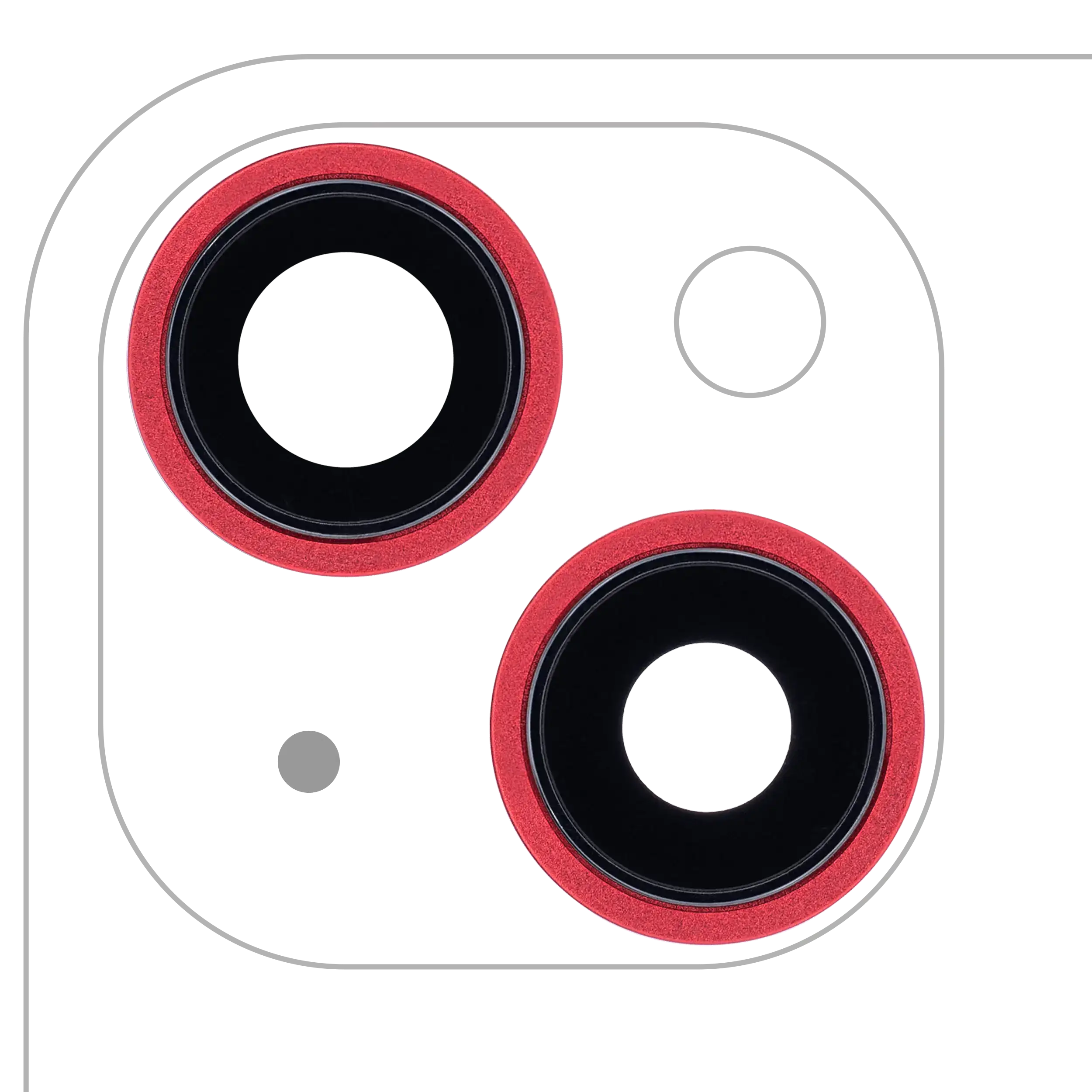 Kameralinse hinten (mit Rahmen) für iPhone 13/Mini Rot, 2 St., Aftermarket Plus