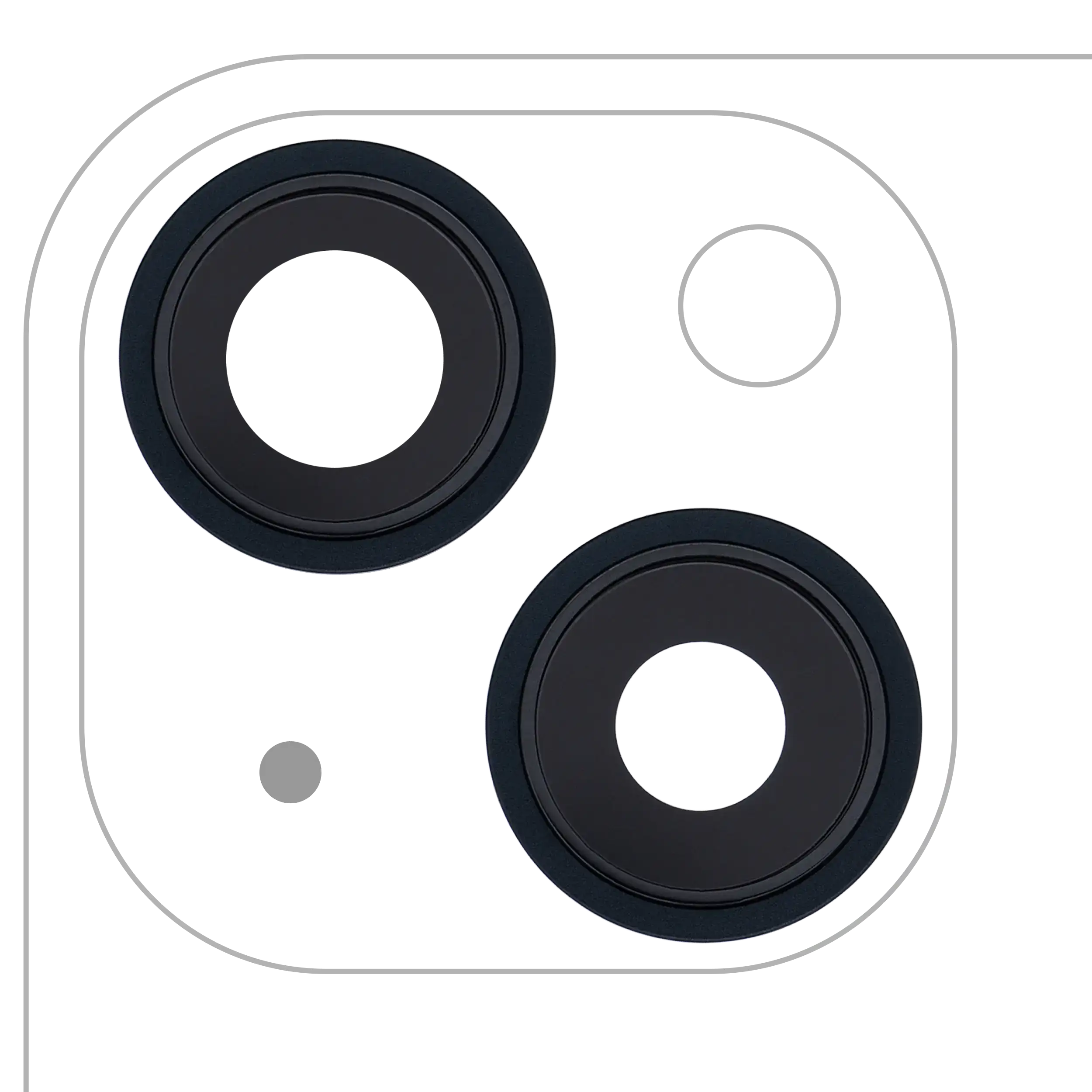 Rear Camera Lens with Holder & Bezel for iPhone 13 / 13 Mini (2 pcs) (Aftermarket Plus) (Midnight)