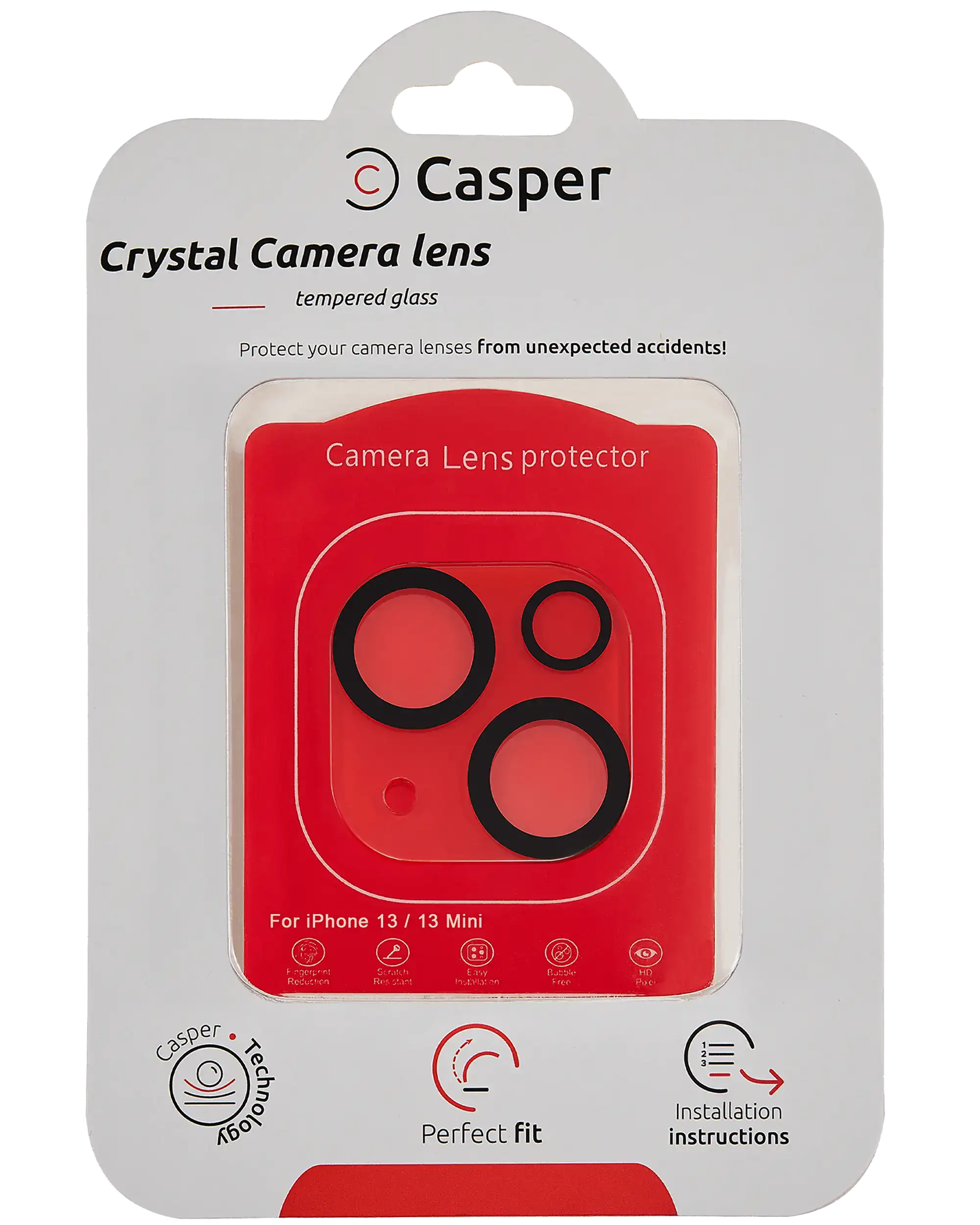 Casper Camera Lens Protector for iPhone 13 / 13 Mini (Crystal Full Coverage)