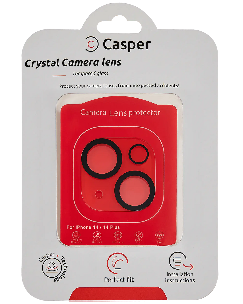 Casper Camera Lens Protector for iPhone 14 / 14 Plus (Crystal Full Cover)