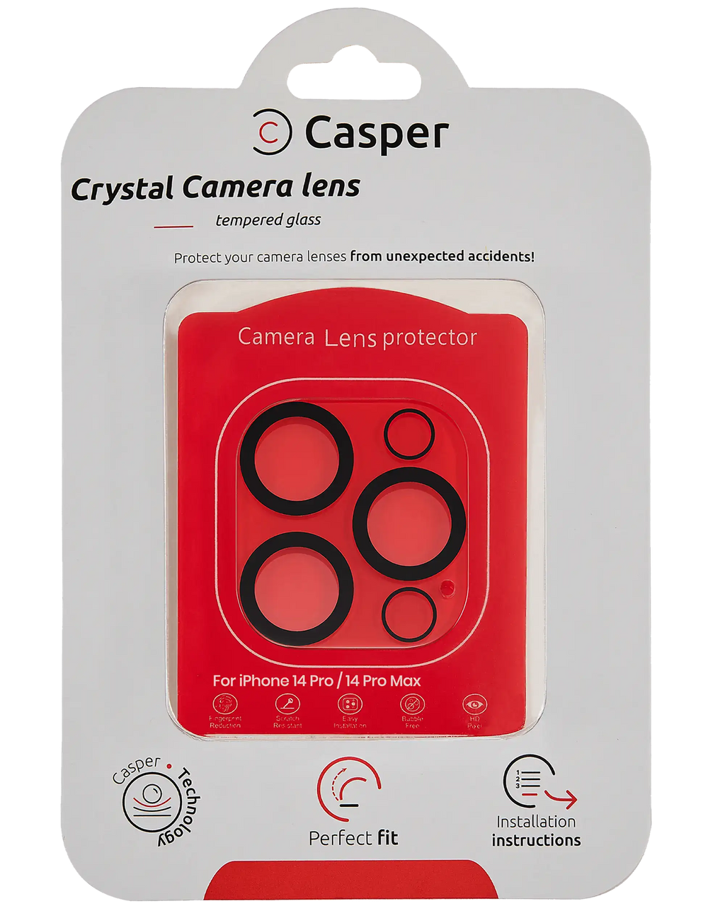 Casper Camera Lens Protector for iPhone 14 Pro / 14 Pro Max (Crystal Full Cover)