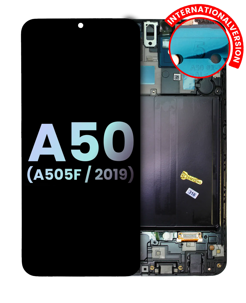 OLED-Display mit Rahmen Samsung Galaxy A50 Service Pack