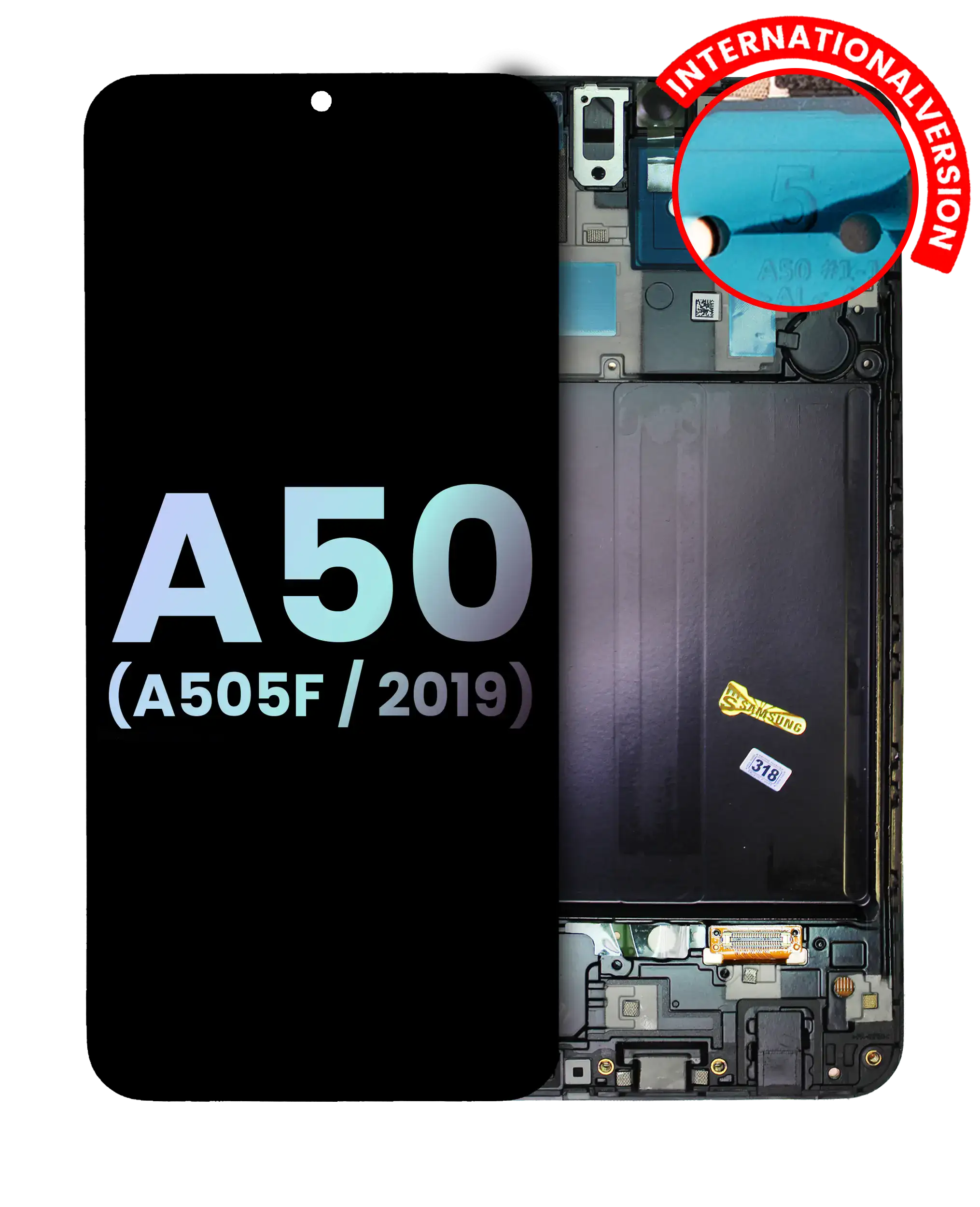 OLED-Display mit Rahmen Samsung Galaxy A50 Service Pack
