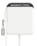 60W MagSafe 1 Power Adapter with Cable (L-shaped) for MacBook (Used OEM, Grade A) (Bulk Packaging)