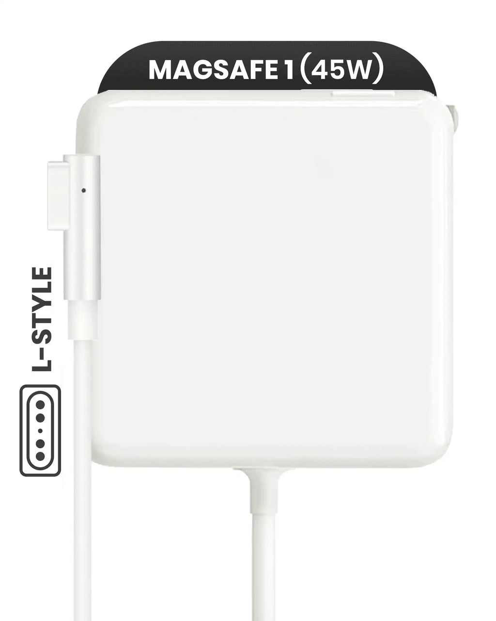 45W MagSafe 1 Power Adapter with Cable (L-shaped) for MacBook – Used OEM Pulled, Quality A/B (Bulk)