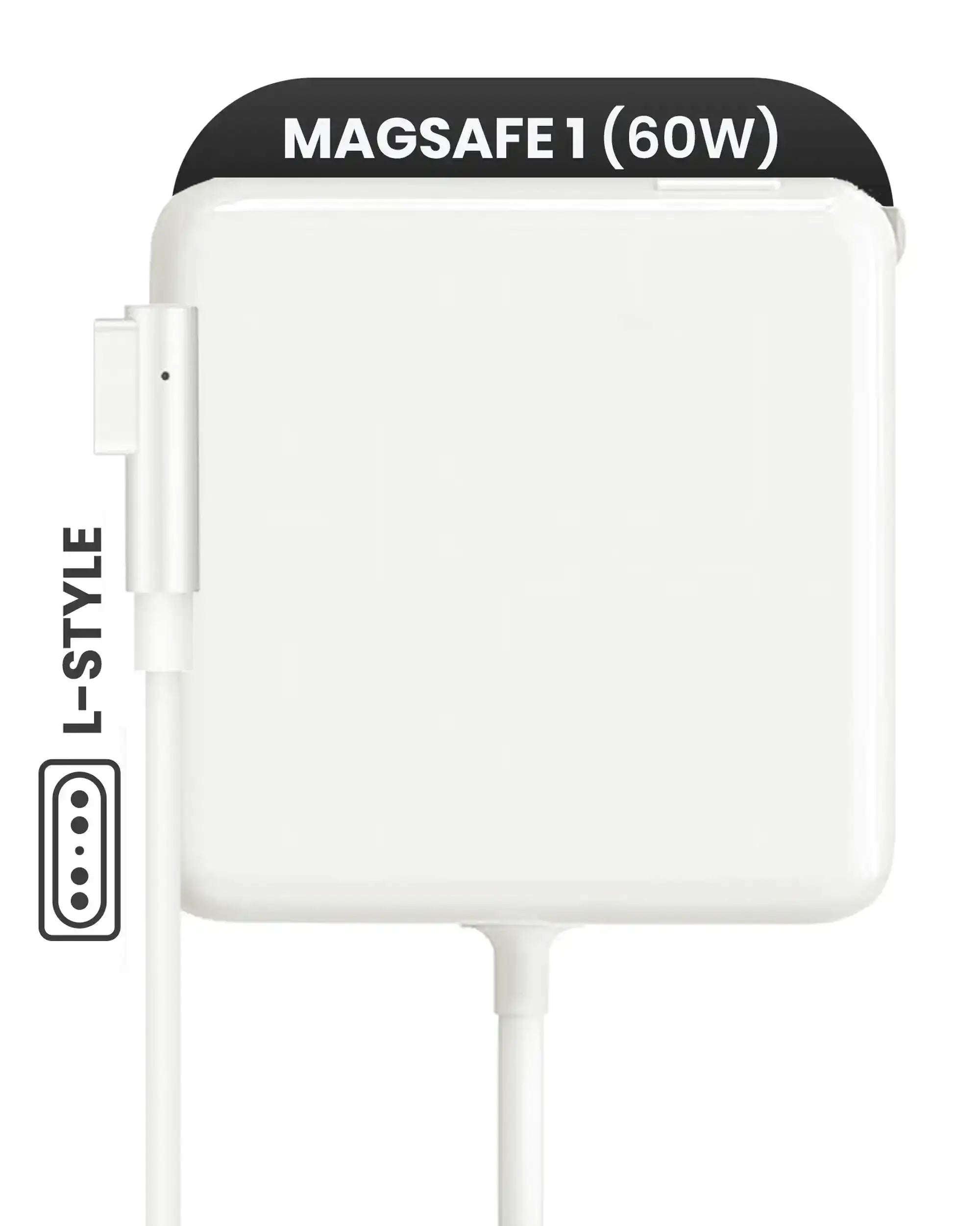 60W MagSafe 1 Power Adapter with L-Style Cable for MacBook (Used OEM Part, Grade A/B, Bulk Packaging)