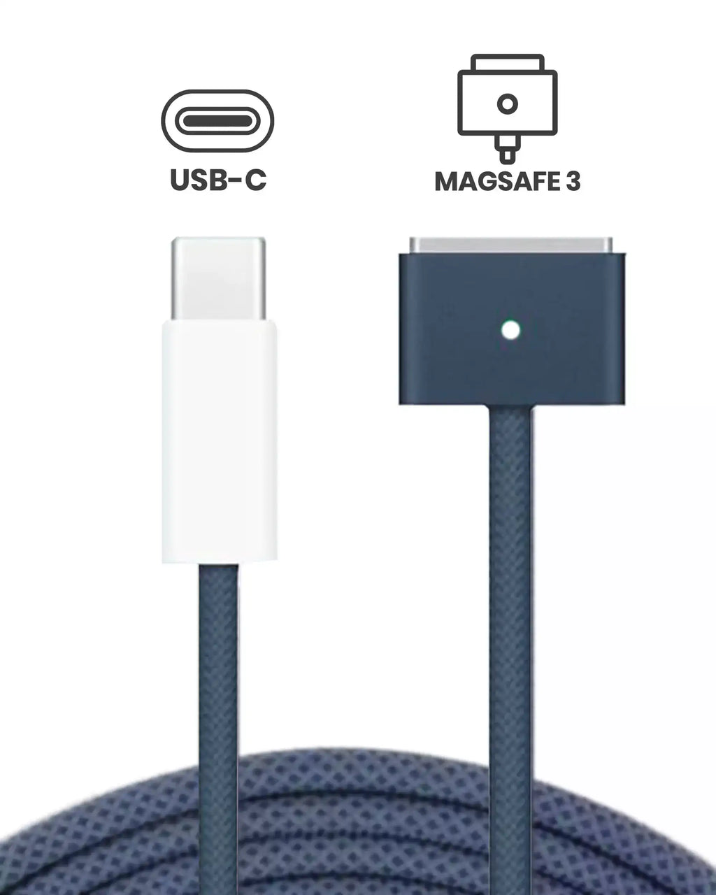 140W USB-C auf MagSafe 3 Ladekabel für MacBook Pro (1.8 m / 6 ft) (OEM Grade A) (Mengenverpackung) (Midnight Blau)