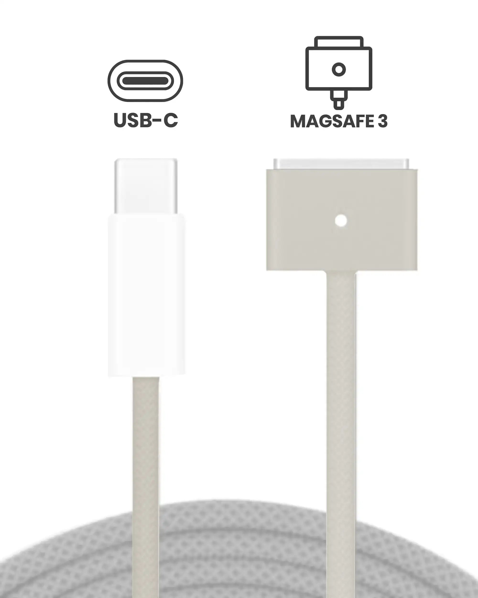 140W USB-C to MagSafe 3 Charging Cable for MacBook Pro (1.8 m / 6 ft) (Used OEM Pull, Grade A) (Bulk Pack) (Starlight)