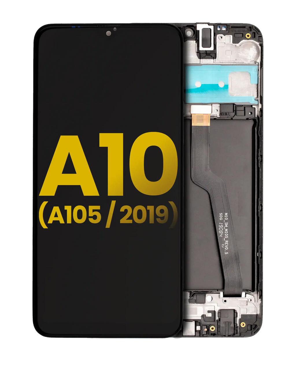 LCD-Display mit Rahmen für Samsung Galaxy A10 (A105 / 2019) (Single Sim) (North American Version) (Refurbished) (Schwarz)