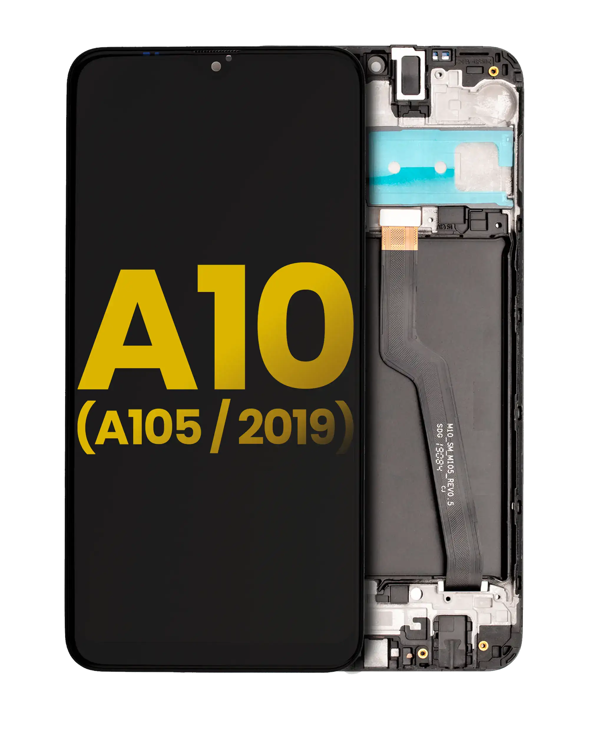 LCD-Display mit Rahmen für Samsung Galaxy A10 (A105 / 2019) (Single Sim) (North American Version) (Refurbished) (Schwarz)