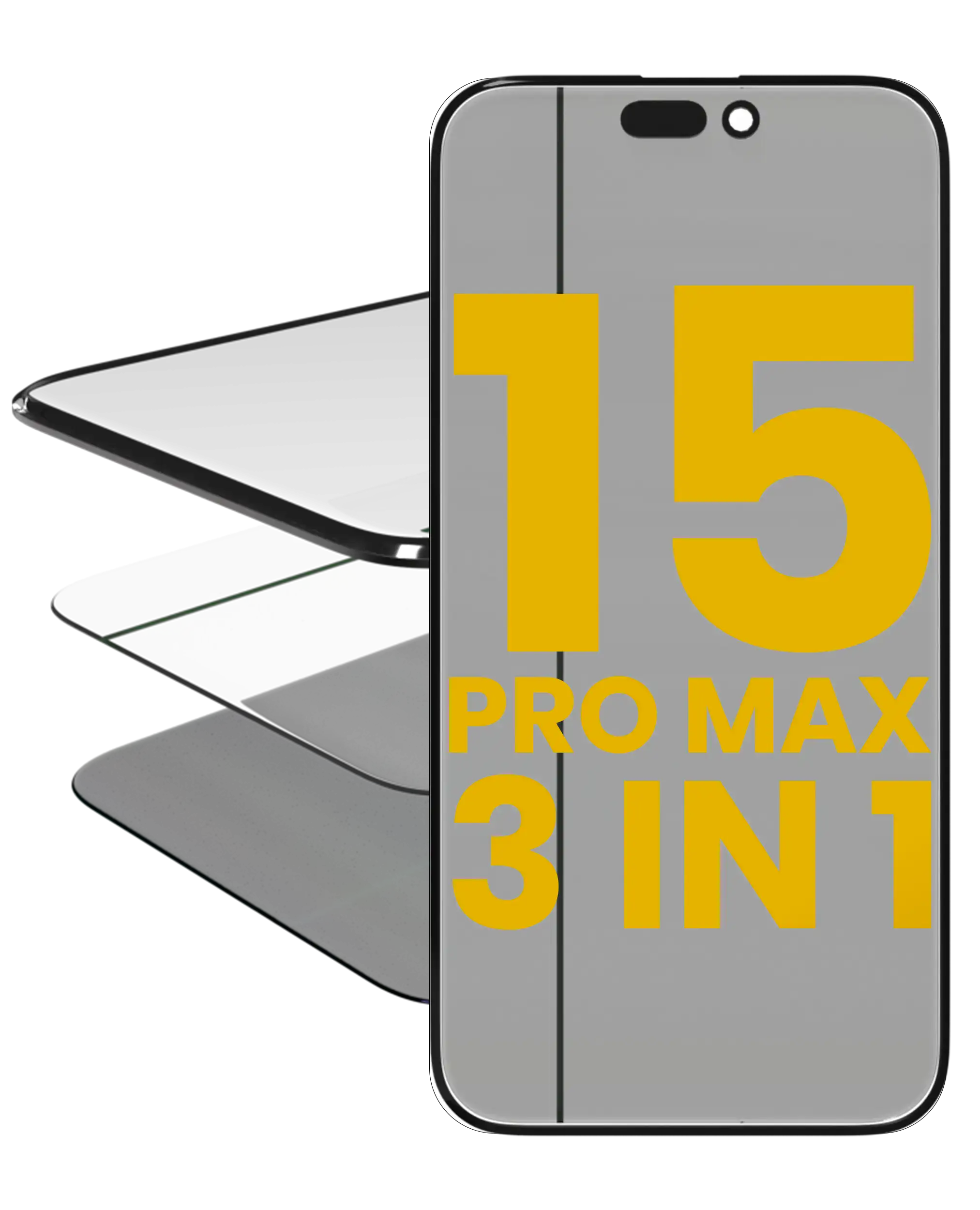 3-in-1 (Glass with pre-installed OCA + Polarizer Film) for iPhone 15 Pro Max (OCA Master) (2-Pack)